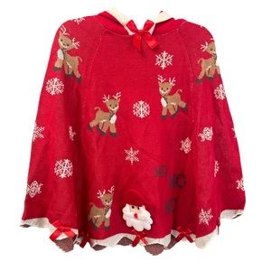Toddler Christmas poncho